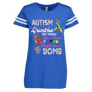 Autism Grandma Not Fragile Like A Flower Fragile Like A Bomb Gift Enza Ladies Jersey Football T-Shirt