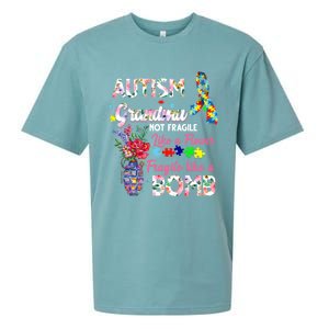 Autism Grandma Not Fragile Like A Flower Fragile Like A Bomb Gift Sueded Cloud Jersey T-Shirt