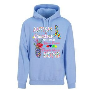 Autism Grandma Not Fragile Like A Flower Fragile Like A Bomb Gift Unisex Surf Hoodie