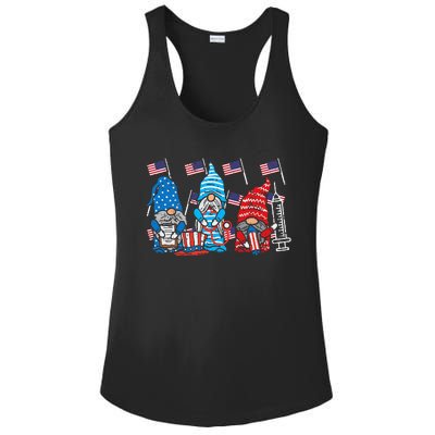 American Gnomes Nurse 4th Of July Scrub Top Patriot Women Ladies PosiCharge Competitor Racerback Tank