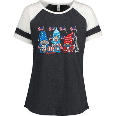 American Gnomes Nurse 4th Of July Scrub Top Patriot Women Enza Ladies Jersey Colorblock Tee