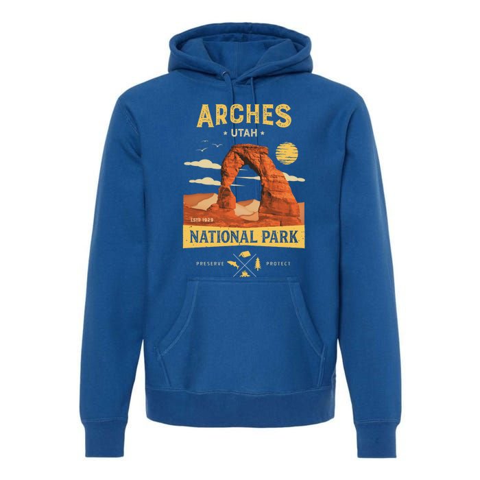 Arches Gift National Park Delicate Arch Vintage Gift Premium Hoodie