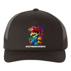 Autism Gamer Navigating Autism , Autism Mom Dad Gaming Yupoong Adult 5-Panel Trucker Hat