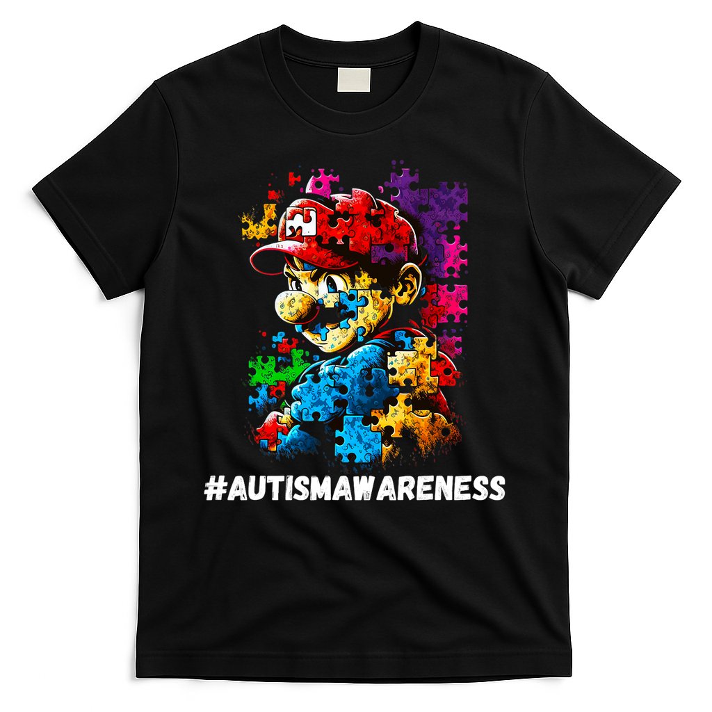 Autism Gamer Navigating Autism , Autism Mom Dad Gaming T-Shirt