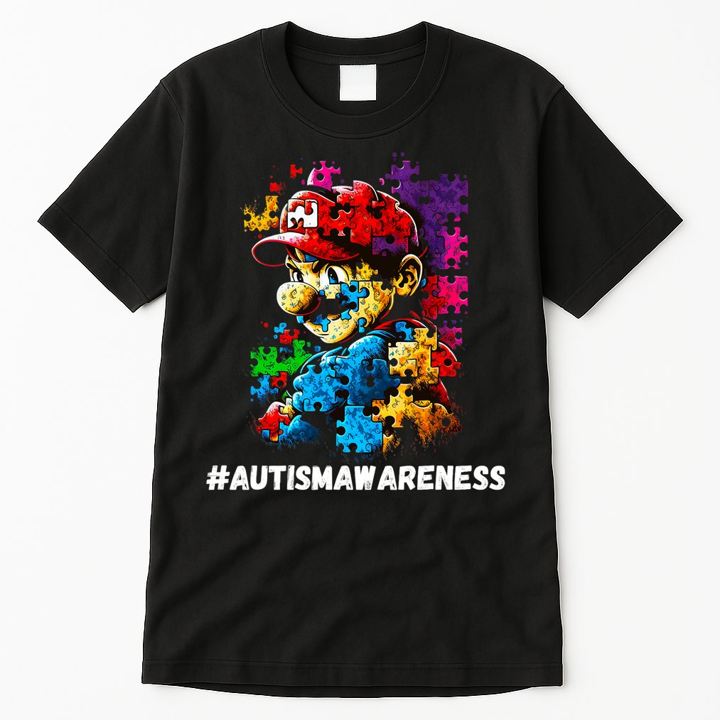 Autism Gamer Navigating Autism , Autism Mom Dad Gaming Tall T-Shirt