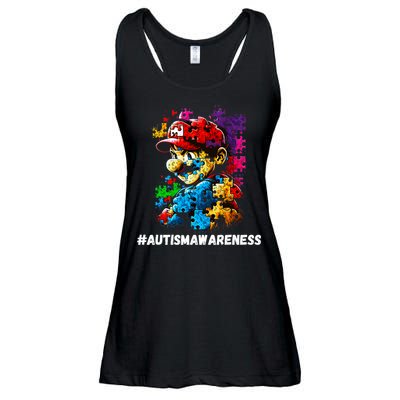 Autism Gamer Navigating Autism , Autism Mom Dad Gaming Ladies Essential Flowy Tank