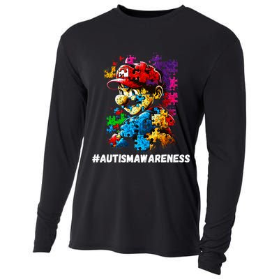 Autism Gamer Navigating Autism , Autism Mom Dad Gaming Cooling Performance Long Sleeve Crew