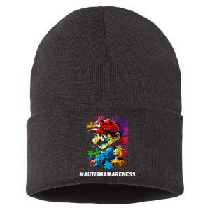 Autism Gamer Navigating Autism , Autism Mom Dad Gaming Sustainable Knit Beanie