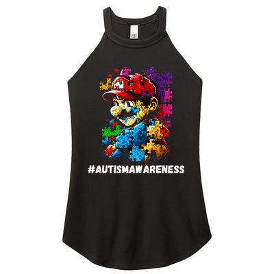 Autism Gamer Navigating Autism , Autism Mom Dad Gaming Women's Perfect Tri Rocker Tank
