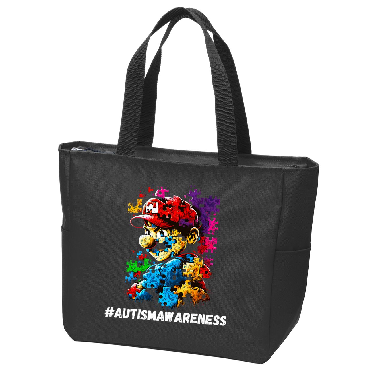 Autism Gamer Navigating Autism , Autism Mom Dad Gaming Zip Tote Bag