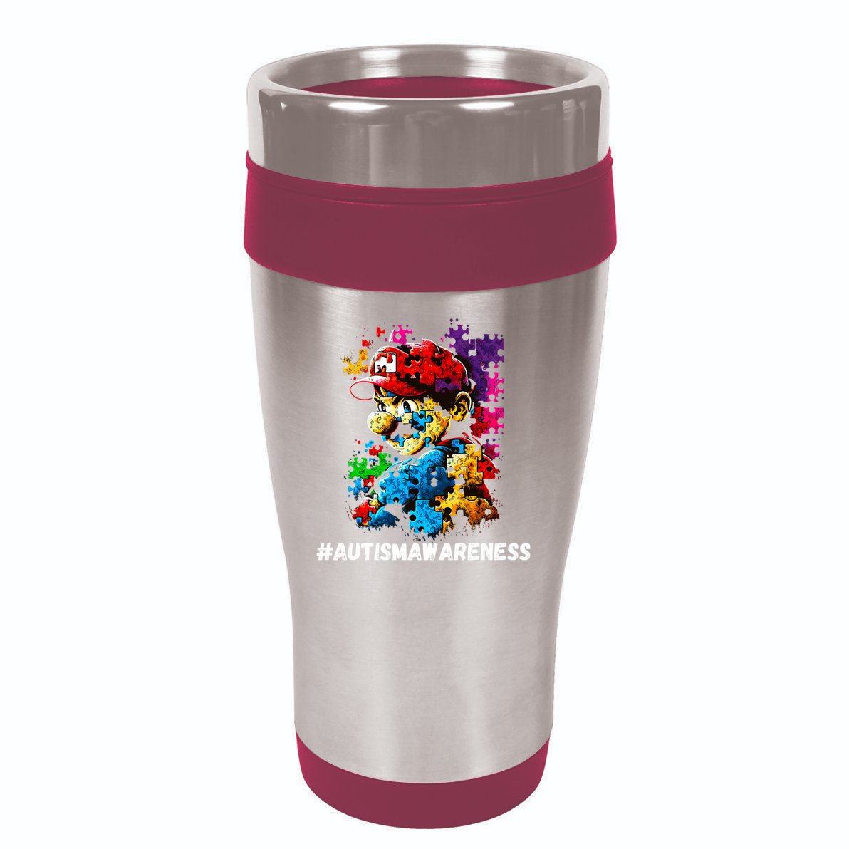 Autism Gamer Navigating Autism , Autism Mom Dad Gaming 16oz Travel Tumbler