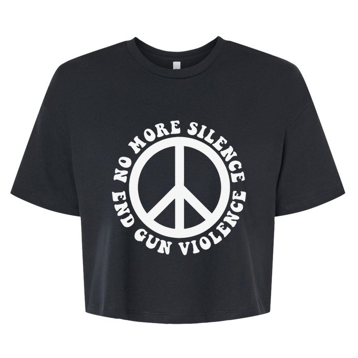 Anti Gun No More Silence End Gun Violence Bella+Canvas Jersey Crop Tee