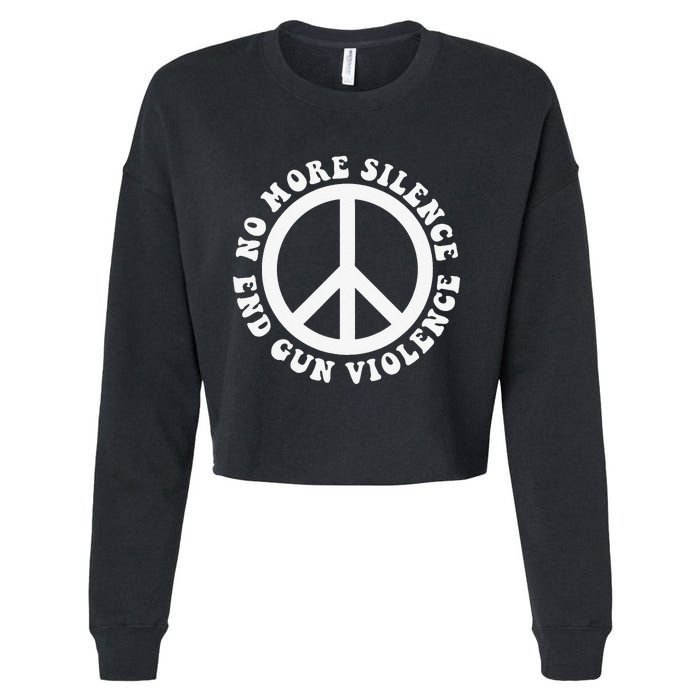 Anti Gun No More Silence End Gun Violence Cropped Pullover Crew