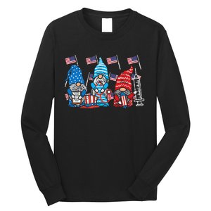 American Gnomes Nurse 4th Of July Scrub Top Patriot  Long Sleeve Shirt