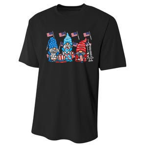 American Gnomes Nurse 4th Of July Scrub Top Patriot  Performance Sprint T-Shirt