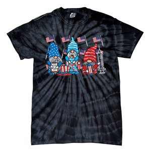 American Gnomes Nurse 4th Of July Scrub Top Patriot  Tie-Dye T-Shirt