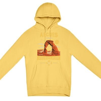 Arches Gift National Park Delicate Arch Vintage Gift Premium Pullover Hoodie