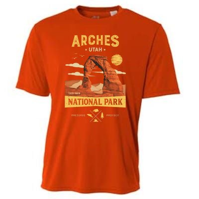 Arches Gift National Park Delicate Arch Vintage Gift Cooling Performance Crew T-Shirt