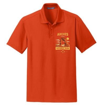 Arches Gift National Park Delicate Arch Vintage Gift Dry Zone Grid Polo