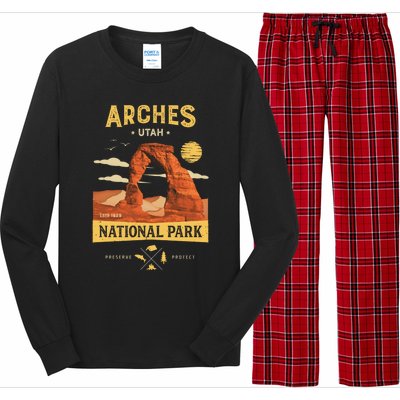 Arches Gift National Park Delicate Arch Vintage Gift Long Sleeve Pajama Set