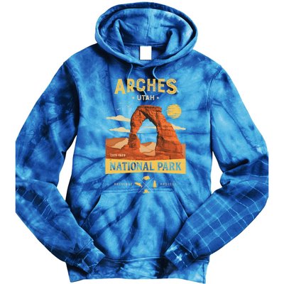 Arches Gift National Park Delicate Arch Vintage Gift Tie Dye Hoodie