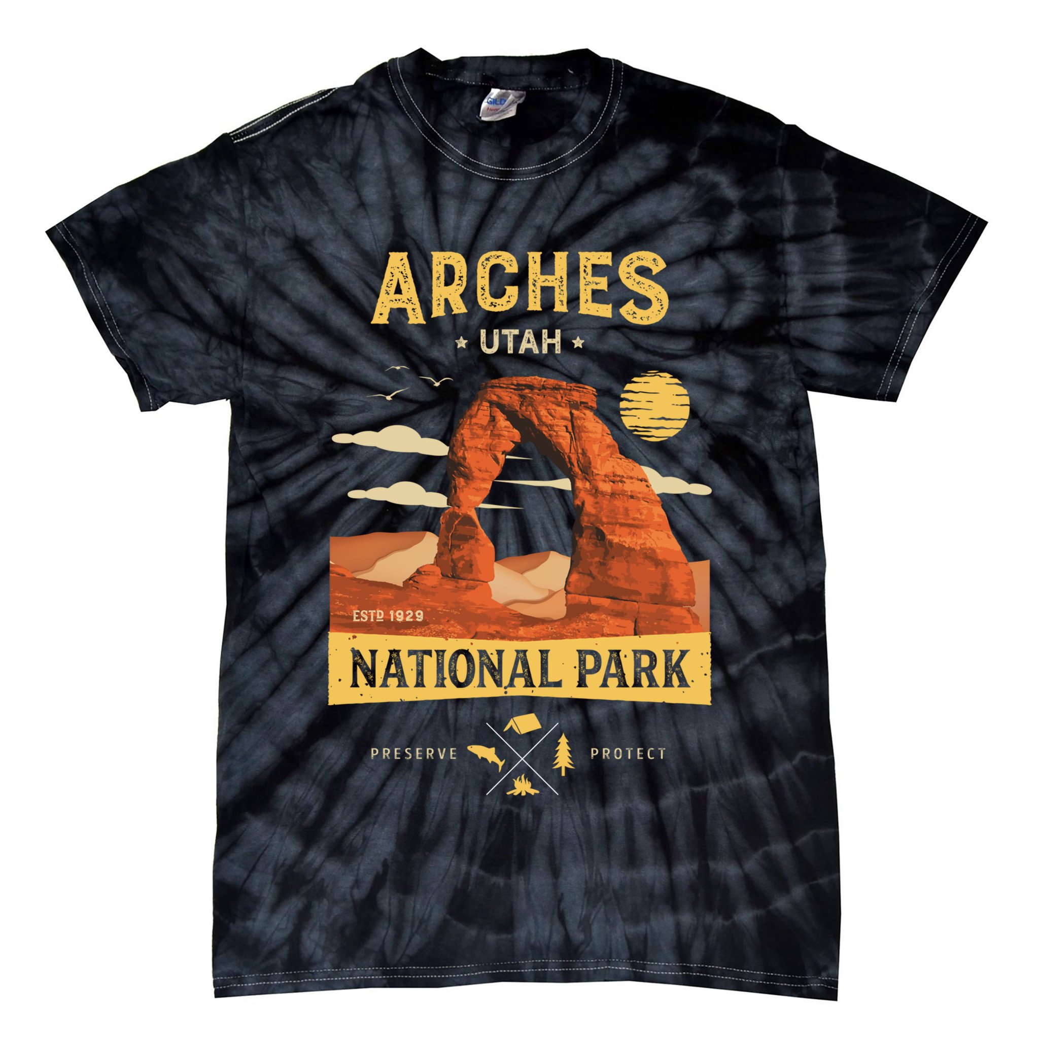 Arches Gift National Park Delicate Arch Vintage Meaningful Gift Tie-Dye T-Shirt