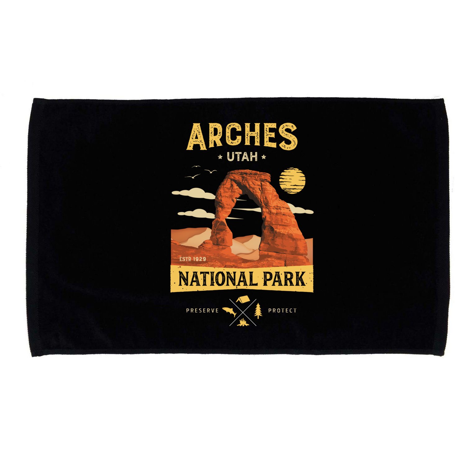 Arches Gift National Park Delicate Arch Vintage Meaningful Gift Microfiber Hand Towel