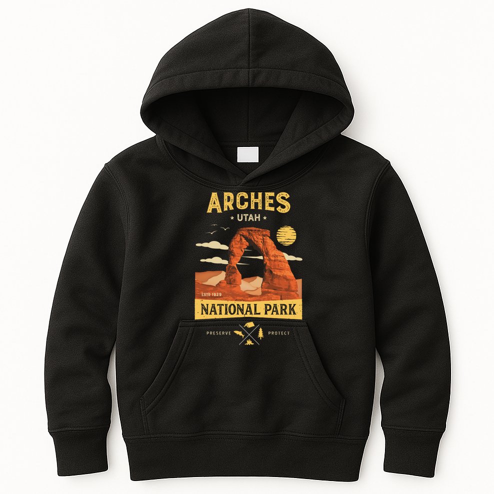 Arches Gift National Park Delicate Arch Vintage Meaningful Gift Kids Hoodie