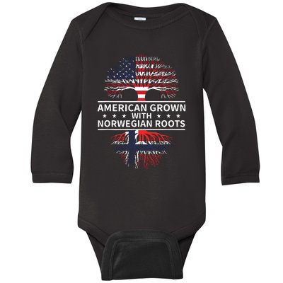 American Grown Norwegian Roots Gift Baby Long Sleeve Bodysuit