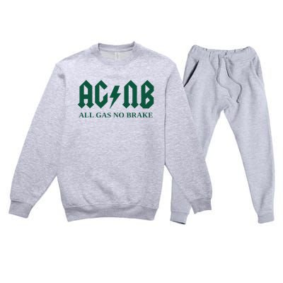 All Gas No Brake Zach Agbn New York Inspirational Quote Premium Crewneck Sweatsuit Set