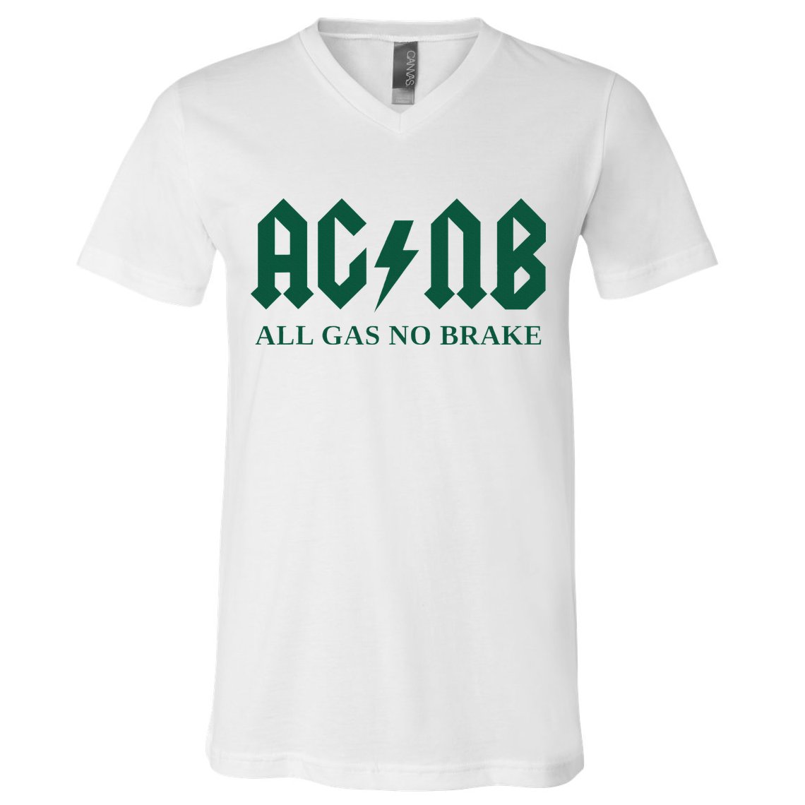 All Gas No Brake Zach Agbn New York Inspirational Quote V-Neck T-Shirt