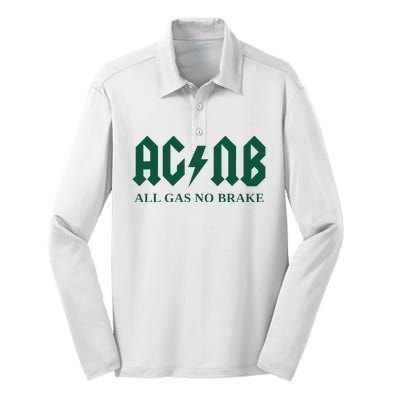 All Gas No Brake Zach Agbn New York Inspirational Quote Silk Touch Performance Long Sleeve Polo