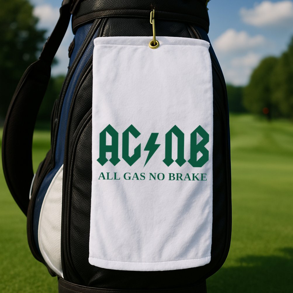 All Gas No Brake Zach Agbn New York Inspirational Quote Golf Towel