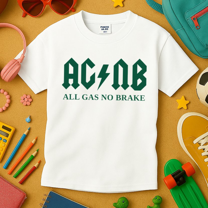 All Gas No Brake Zach Agbn New York Inspirational Quote Kids T-Shirt