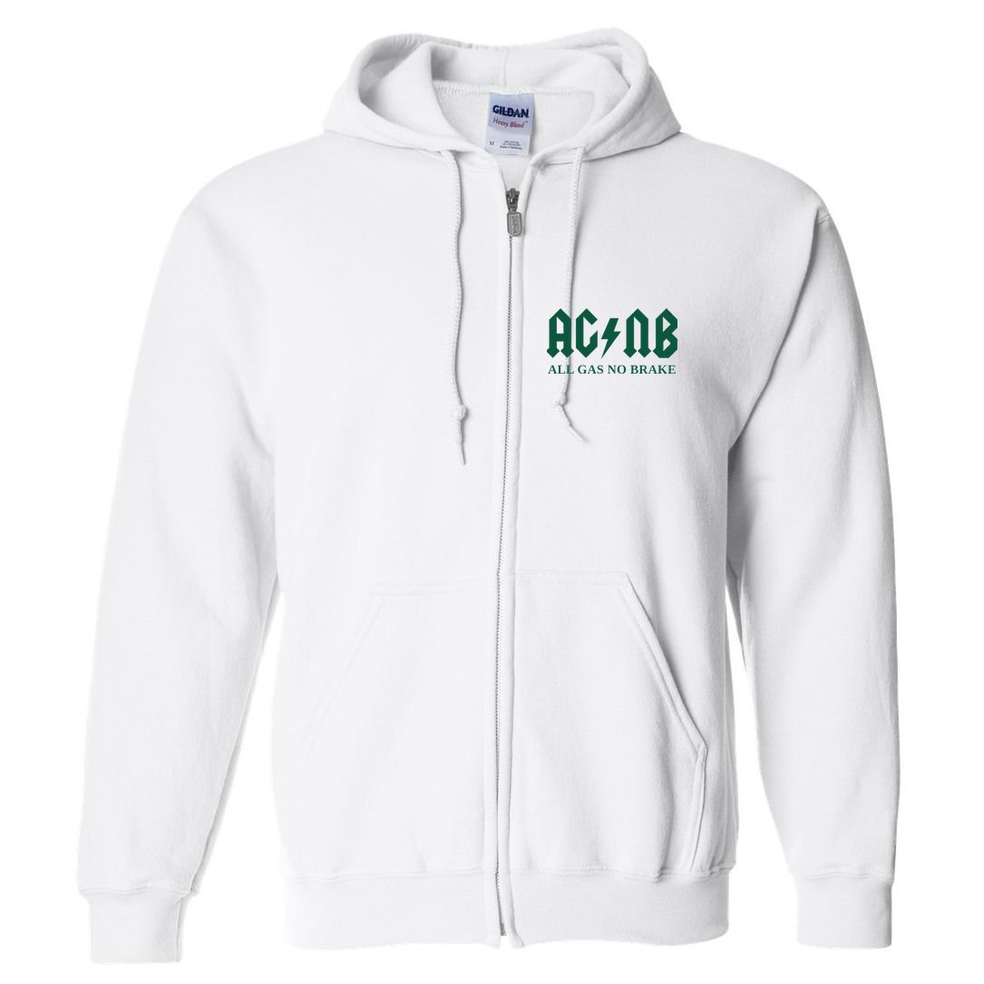 All Gas No Brake Zach Agbn New York Inspirational Quote Full Zip Hoodie
