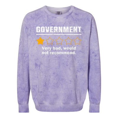 Anti Government One Star Rate Not Recommend Colorblast Crewneck Sweatshirt