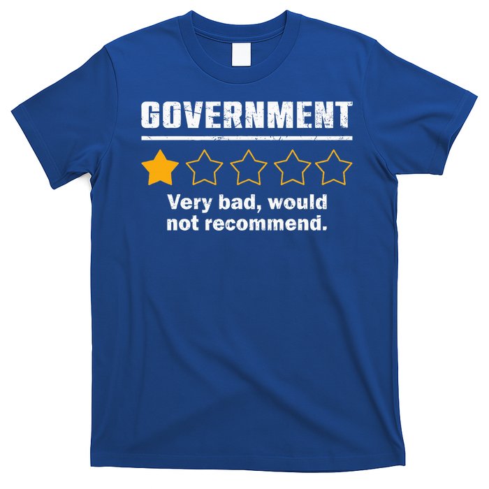 Anti Government One Star Rate Not Recommend T-Shirt