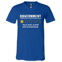 Anti Government One Star Rate Not Recommend V-Neck T-Shirt