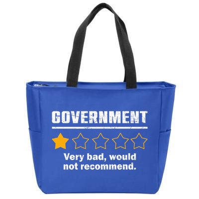 Anti Government One Star Rate Not Recommend Zip Tote Bag