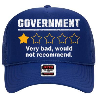 Anti Government One Star Rate Not Recommend High Crown Mesh Back Trucker Hat