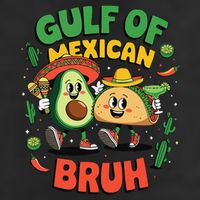 Avocado Gulf Of Mexican Bruh Cinco De Mayo Funny 7 Panel Mesh Trucker Snapback Hat