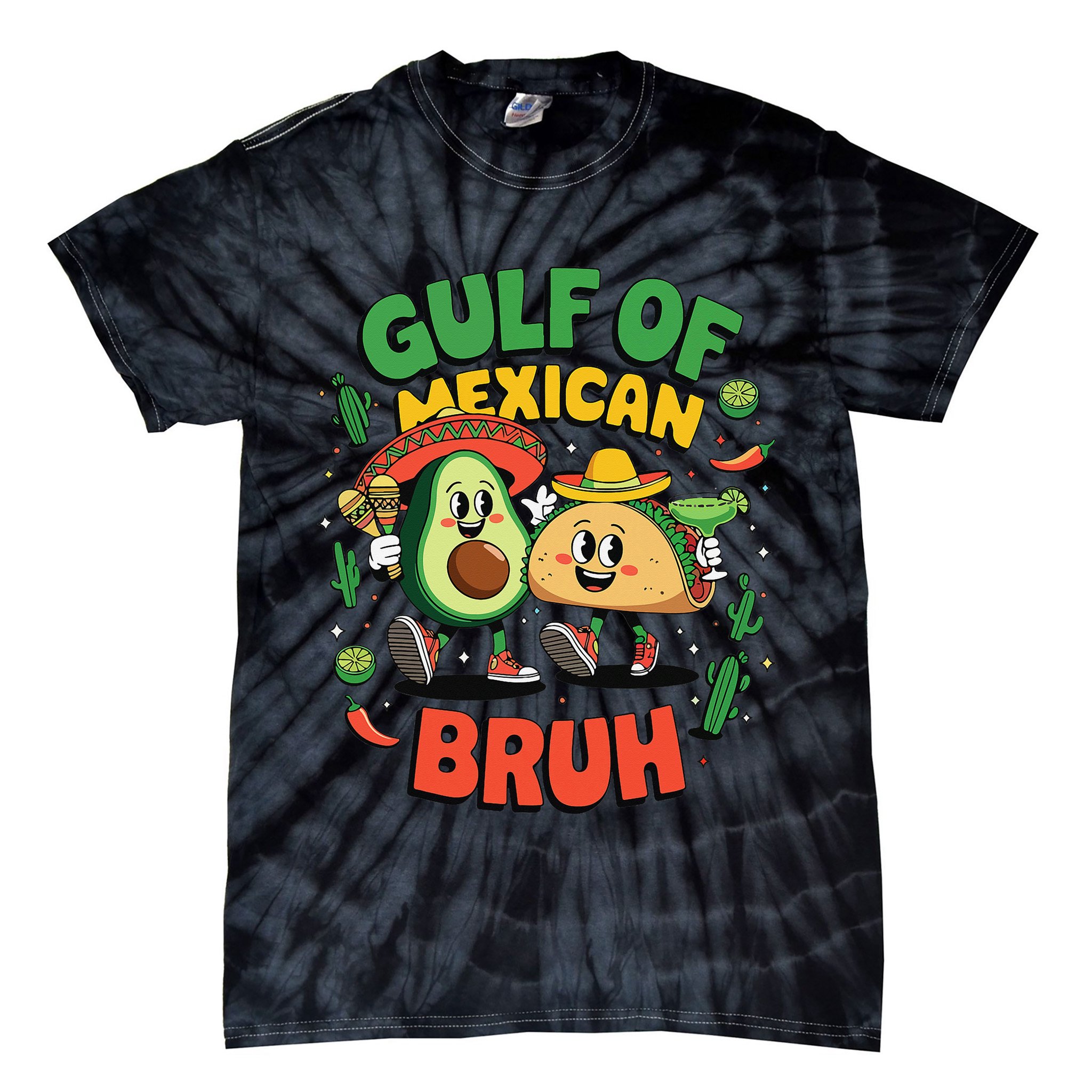 Avocado Gulf Of Mexican Bruh Cinco De Mayo Funny Tie-Dye T-Shirt