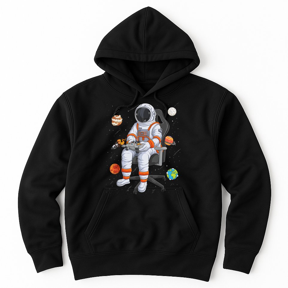 Astronaut Gamer Outer Space Gaming System Planets Hoodie