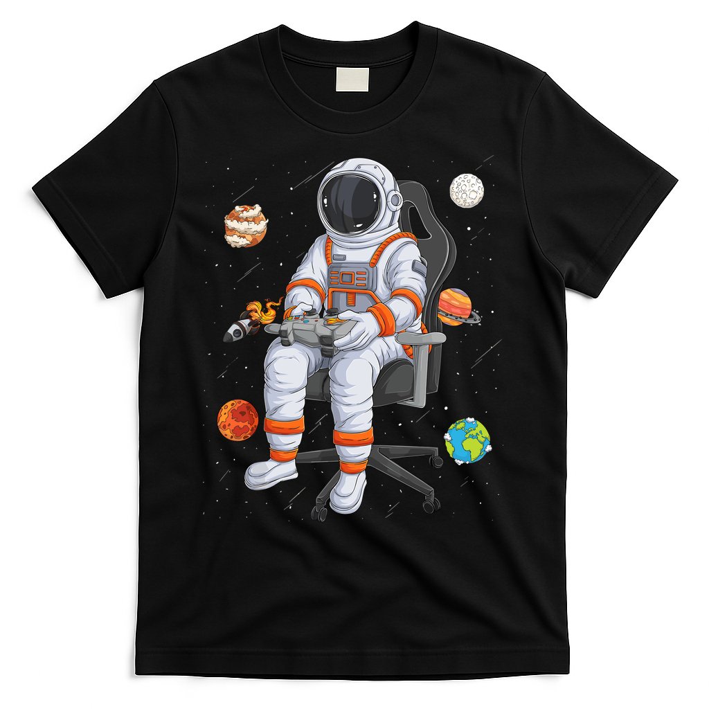 Astronaut Gamer Outer Space Gaming System Planets T-Shirt