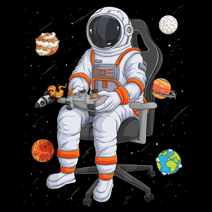 Astronaut Gamer Outer Space Gaming System Planets Baby Bodysuit