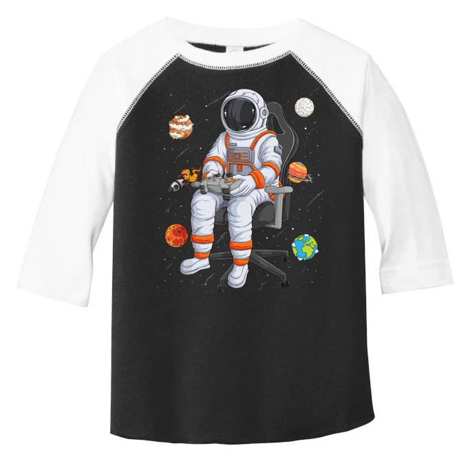 Astronaut Gamer Outer Space Gaming System Planets Toddler Fine Jersey T-Shirt