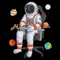 Astronaut Gamer Outer Space Gaming System Planets Kids T-Shirt