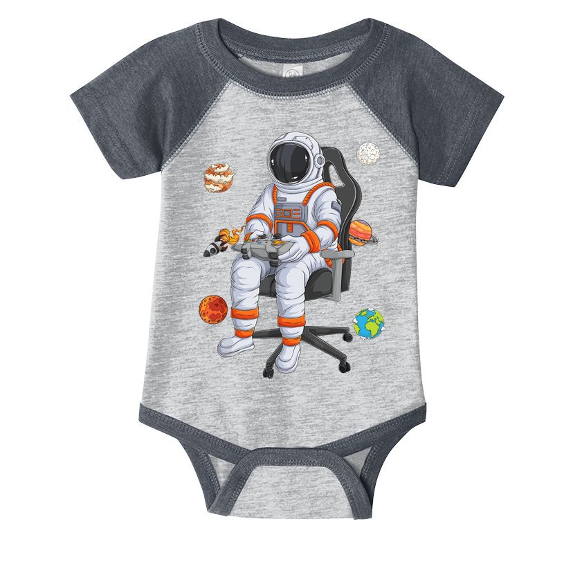 Astronaut Gamer Outer Space Gaming System Planets Infant Baby Jersey Bodysuit