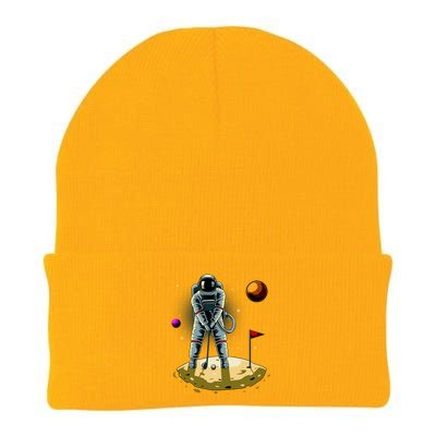 Astronaut Golfing On The Moon Funny Golf Lovers Knit Cap Winter Beanie