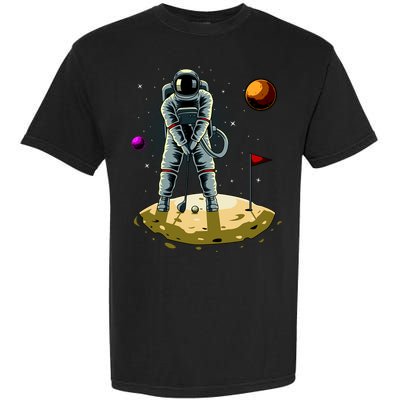 Astronaut Golfing On The Moon Funny Golf Lovers Garment-Dyed Heavyweight T-Shirt